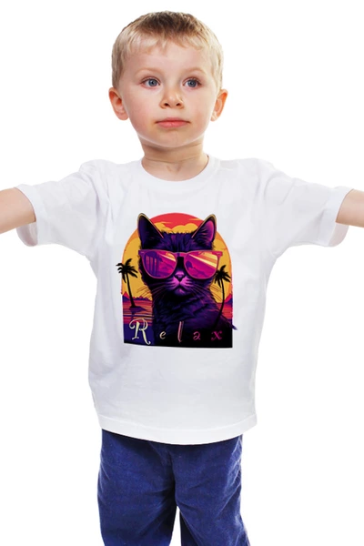 Заказать детскую футболку в Москве. Детская футболка классическая унисекс Релакс от printik - готовые дизайны и нанесение принтов.