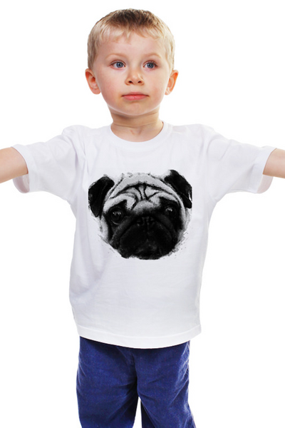 Заказать детскую футболку в Москве. Детская футболка классическая унисекс Pug Fan Print от gulen - готовые дизайны и нанесение принтов.