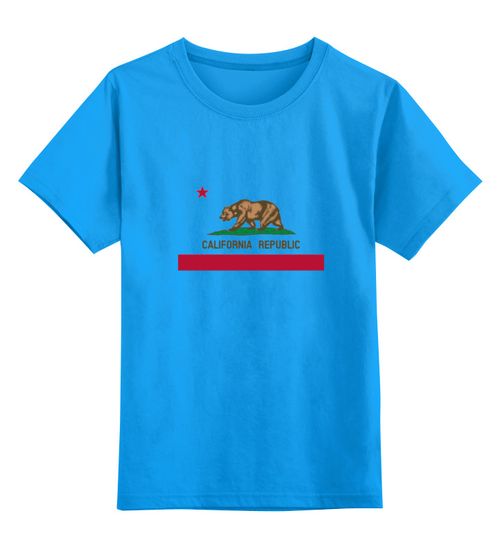 Заказать детскую футболку в Москве. Детская футболка классическая унисекс Калифорния флаг от akimakimych - готовые дизайны и нанесение принтов.