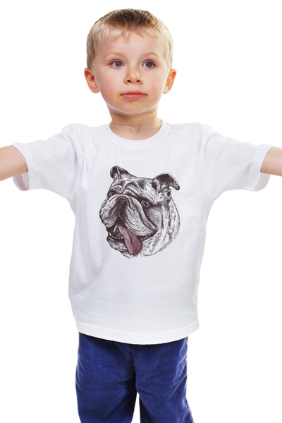 Заказать детскую футболку в Москве. Детская футболка классическая унисекс Бульдог от printik - готовые дизайны и нанесение принтов.