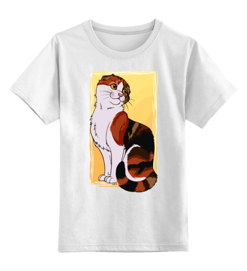 Заказать детскую футболку в Москве. Детская футболка классическая унисекс Кошка от fanart - готовые дизайны и нанесение принтов.