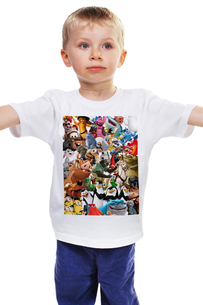 Заказать детскую футболку в Москве. Детская футболка классическая унисекс Cartoons от AstArt - готовые дизайны и нанесение принтов.