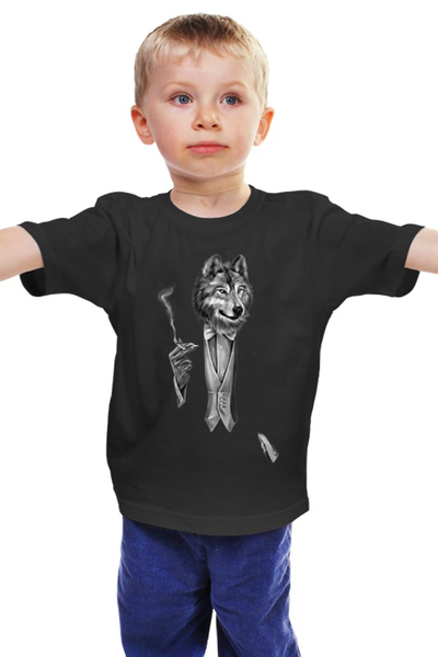 Заказать детскую футболку в Москве. Детская футболка классическая унисекс Мистер Волк от printik - готовые дизайны и нанесение принтов.