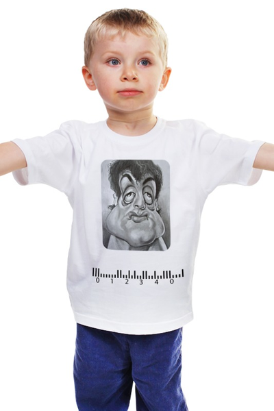Заказать детскую футболку в Москве. Детская футболка классическая унисекс Удивленный Сталлоне от denis01001 - готовые дизайны и нанесение принтов.