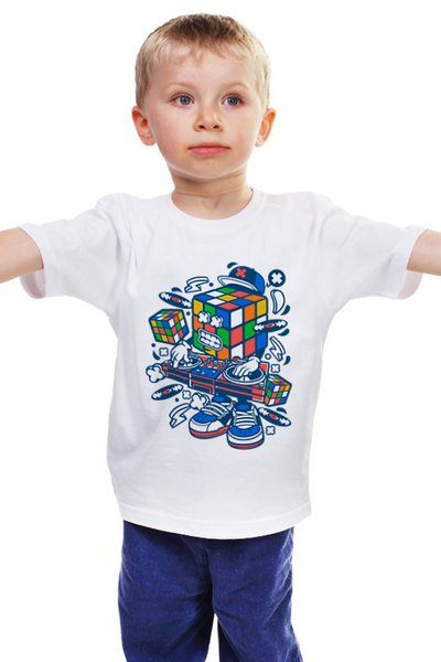 Заказать детскую футболку в Москве. Детская футболка классическая унисекс Кубик Рубика от balden - готовые дизайны и нанесение принтов.