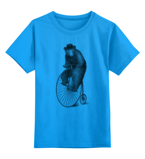 Заказать детскую футболку в Москве. Детская футболка классическая унисекс Медведь на велосипеде от printik - готовые дизайны и нанесение принтов.