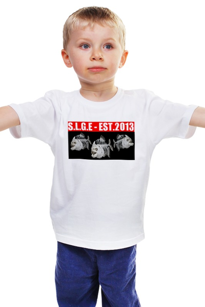 Заказать детскую футболку в Москве. Детская футболка классическая унисекс пиранья от торгаш - готовые дизайны и нанесение принтов.