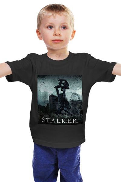 Заказать детскую футболку в Москве. Детская футболка классическая унисекс STALKER от Максим - готовые дизайны и нанесение принтов.