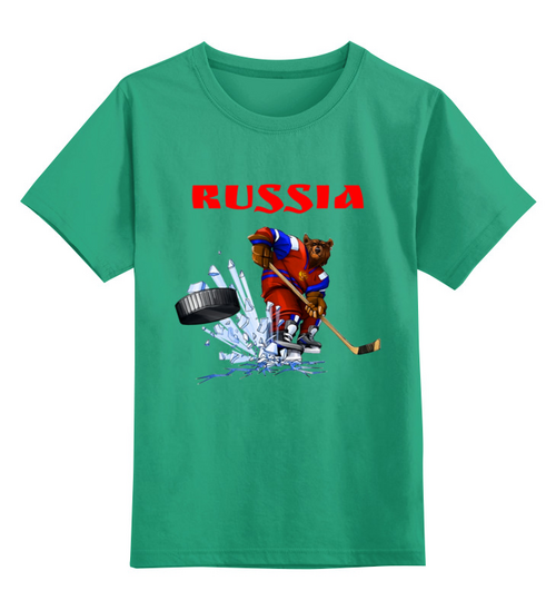 Заказать детскую футболку в Москве. Детская футболка классическая унисекс Россия  от T-shirt print  - готовые дизайны и нанесение принтов.