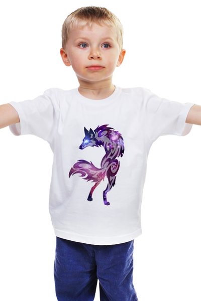 Заказать детскую футболку в Москве. Детская футболка классическая унисекс Галактический волк от No Name - готовые дизайны и нанесение принтов.