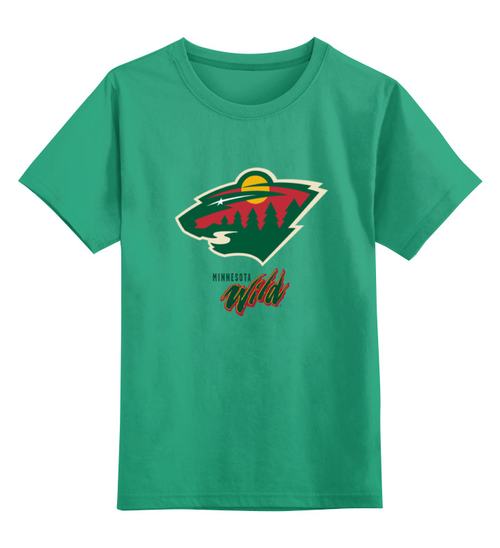 Заказать детскую футболку в Москве. Детская футболка классическая унисекс Minnesota Wild / NHL USA от KinoArt - готовые дизайны и нанесение принтов.
