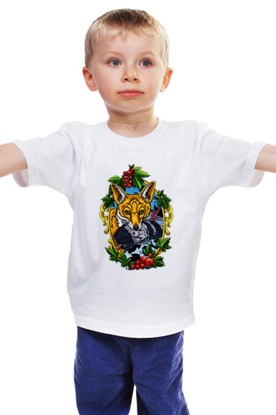 Заказать детскую футболку в Москве. Детская футболка классическая унисекс лиса с голубем от krolya_spb@mail.ru - готовые дизайны и нанесение принтов.