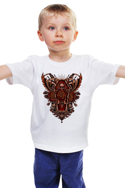Заказать детскую футболку в Москве. Детская футболка классическая унисекс Coffin Art от Leichenwagen - готовые дизайны и нанесение принтов.