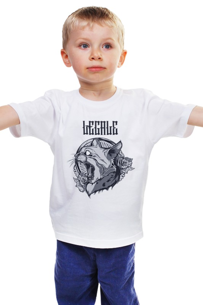 Заказать детскую футболку в Москве. Детская футболка классическая унисекс The cat от Legale Prints - готовые дизайны и нанесение принтов.