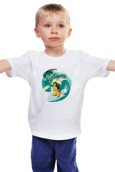 Заказать детскую футболку в Москве. Детская футболка классическая унисекс Лос-Анжелес от Виктор Гришин - готовые дизайны и нанесение принтов.
