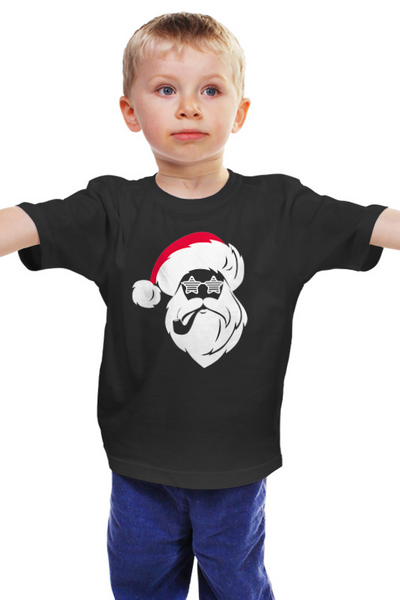Заказать детскую футболку в Москве. Детская футболка классическая унисекс Дед Мороз с трубкой от Михаил Илюхин - готовые дизайны и нанесение принтов.