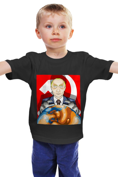 Заказать детскую футболку в Москве. Детская футболка классическая унисекс putin от niggalay - готовые дизайны и нанесение принтов.