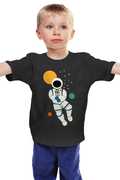 Заказать детскую футболку в Москве. Детская футболка классическая унисекс Космонавт от svetlanas - готовые дизайны и нанесение принтов.