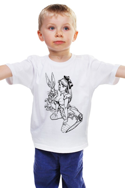 Заказать детскую футболку в Москве. Детская футболка классическая унисекс Алиса в стране чудес от scoopysmith - готовые дизайны и нанесение принтов.