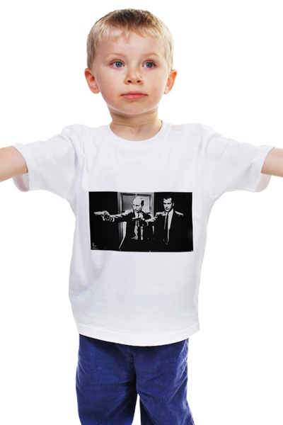 Заказать детскую футболку в Москве. Детская футболка классическая унисекс Путин и Медведев от Тима Старк - готовые дизайны и нанесение принтов.
