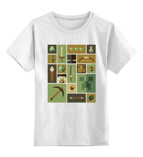 Заказать детскую футболку в Москве. Детская футболка классическая унисекс Minecraft Explorer от AJIUK - готовые дизайны и нанесение принтов.