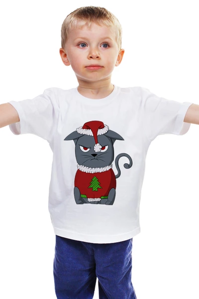 Заказать детскую футболку в Москве. Детская футболка классическая унисекс Новогодний китайский котик от Nos  - готовые дизайны и нанесение принтов.
