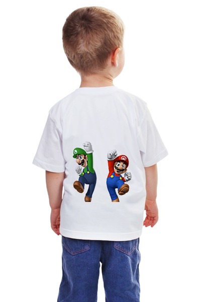 Заказать детскую футболку в Москве. Детская футболка классическая унисекс Super Mario от elvis - готовые дизайны и нанесение принтов.
