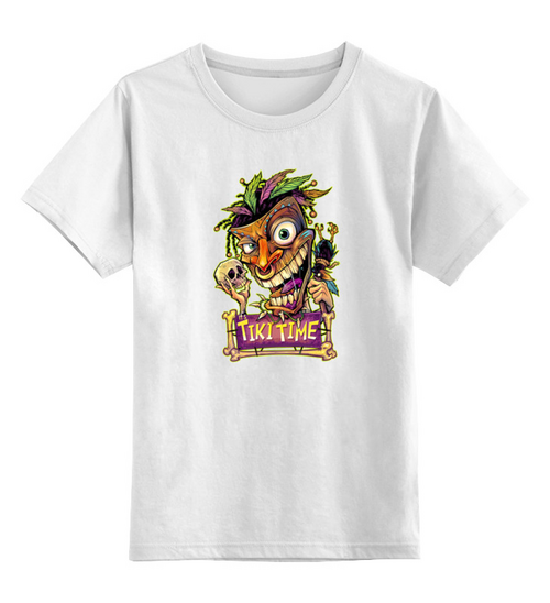 Заказать детскую футболку в Москве. Детская футболка классическая унисекс Tiki time  от ПРИНТЫ ПЕЧАТЬ  - готовые дизайны и нанесение принтов.