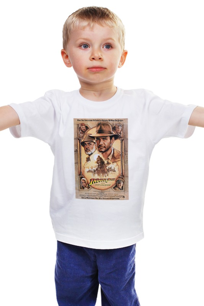 Заказать детскую футболку в Москве. Детская футболка классическая унисекс Indiana Jones / Индиана Джонс  от KinoArt - готовые дизайны и нанесение принтов.