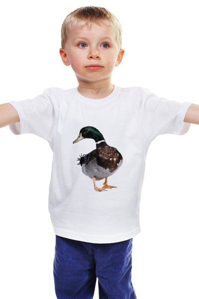 Заказать детскую футболку в Москве. Детская футболка классическая унисекс селезень от THE_NISE  - готовые дизайны и нанесение принтов.