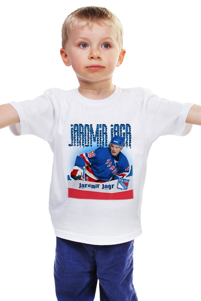 Заказать детскую футболку в Москве. Детская футболка классическая унисекс Jaromir Jagr от  ЯрМайка - готовые дизайны и нанесение принтов.