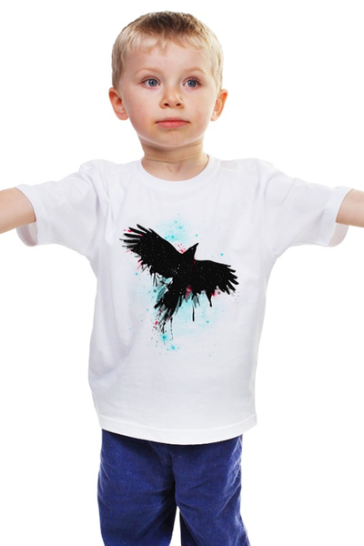 Заказать детскую футболку в Москве. Детская футболка классическая унисекс Космическая Птица от printik - готовые дизайны и нанесение принтов.