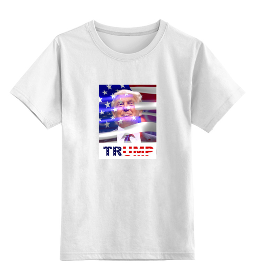Заказать детскую футболку в Москве. Детская футболка классическая унисекс Президент США - Дональд Трамп от vasudatta - готовые дизайны и нанесение принтов.