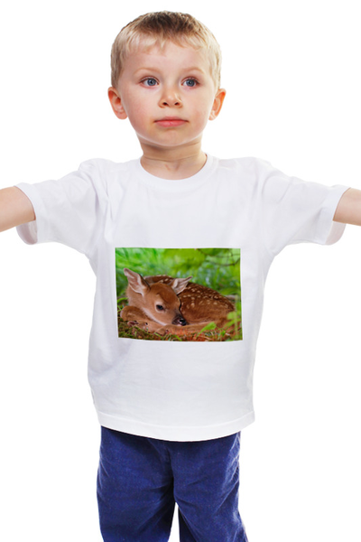 Заказать детскую футболку в Москве. Детская футболка классическая унисекс Оленёнок Бэмби от Виктор Гришин - готовые дизайны и нанесение принтов.