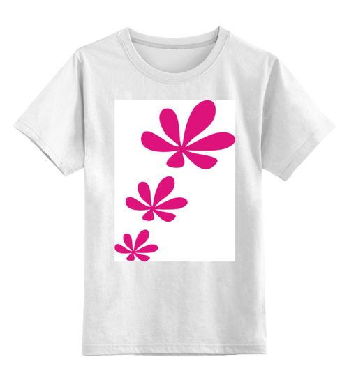 Заказать детскую футболку в Москве. Детская футболка классическая унисекс розовые цветы от nikol - готовые дизайны и нанесение принтов.