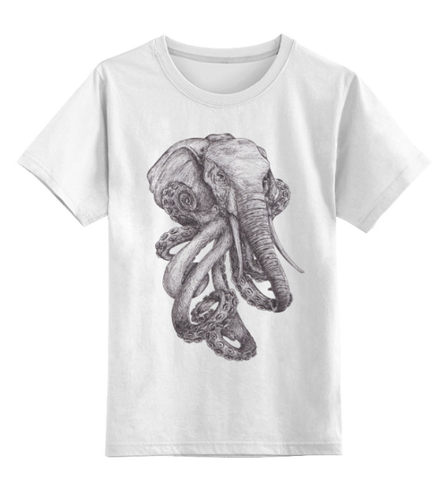 Заказать детскую футболку в Москве. Детская футболка классическая унисекс Слон и осьминог от printik - готовые дизайны и нанесение принтов.