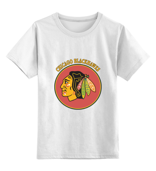 Заказать детскую футболку в Москве. Детская футболка классическая унисекс Чикаго Блэкхокс от kspsshop - готовые дизайны и нанесение принтов.