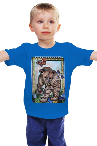 Заказать детскую футболку в Москве. Детская футболка классическая унисекс Уральский мишка от Yana-Art - готовые дизайны и нанесение принтов.