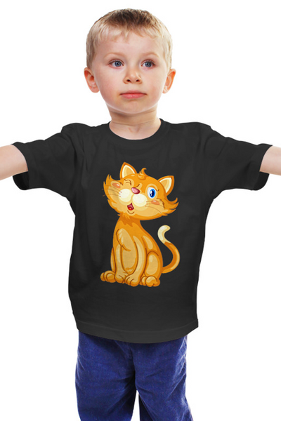 Заказать детскую футболку в Москве. Детская футболка классическая унисекс Рыжий кот от icase - готовые дизайны и нанесение принтов.