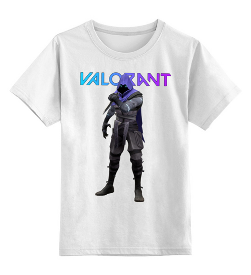 Заказать детскую футболку в Москве. Детская футболка классическая унисекс VALORANT от weeert - готовые дизайны и нанесение принтов.