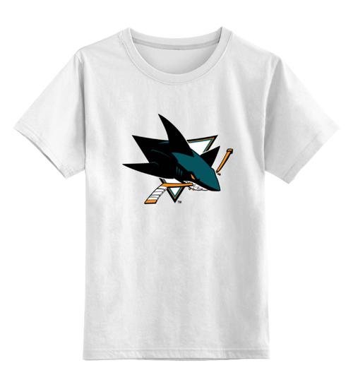 Заказать детскую футболку в Москве. Детская футболка классическая унисекс San Jose Sharks / NHL USA от KinoArt - готовые дизайны и нанесение принтов.