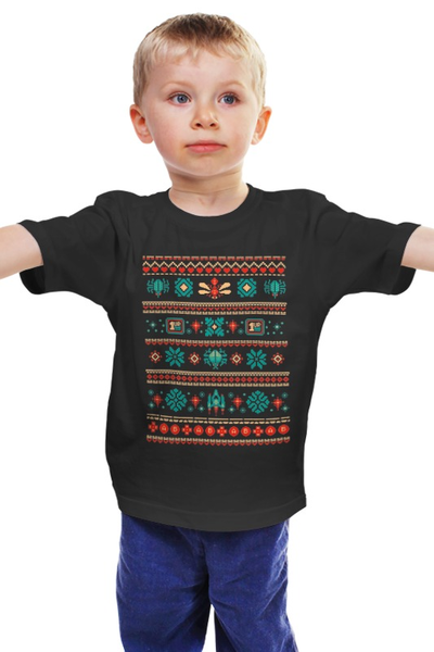 Заказать детскую футболку в Москве. Детская футболка классическая унисекс Пиксельный узор от printik - готовые дизайны и нанесение принтов.