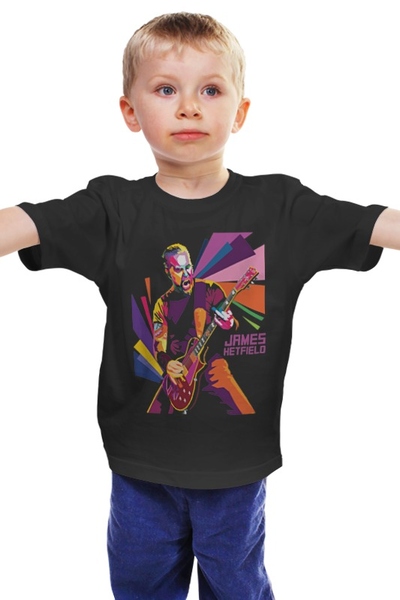 Заказать детскую футболку в Москве. Детская футболка классическая унисекс Джеймс Хэтфил. Metallica от geekbox - готовые дизайны и нанесение принтов.