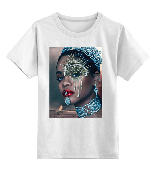 Заказать детскую футболку в Москве. Детская футболка классическая унисекс Rihanna от Vladec11 - готовые дизайны и нанесение принтов.