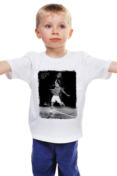 Заказать детскую футболку в Москве. Детская футболка классическая унисекс Федерер от tennis - готовые дизайны и нанесение принтов.