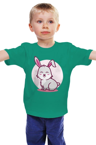 Заказать детскую футболку в Москве. Детская футболка классическая унисекс Милый зайчик от skynatural - готовые дизайны и нанесение принтов.