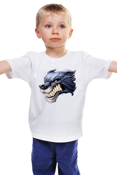 Заказать детскую футболку в Москве. Детская футболка классическая унисекс Волчище от ПРИНТЫ ПЕЧАТЬ  - готовые дизайны и нанесение принтов.