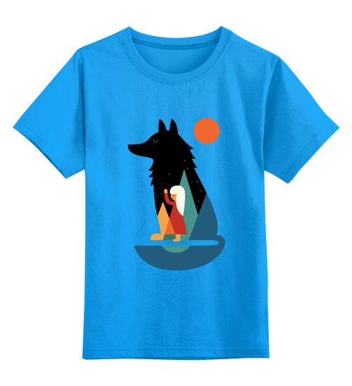 Заказать детскую футболку в Москве. Детская футболка классическая унисекс Девочка и Волк от coolmag - готовые дизайны и нанесение принтов.