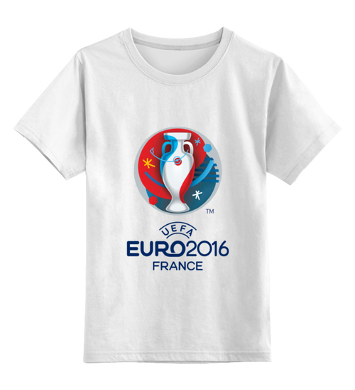 Заказать детскую футболку в Москве. Детская футболка классическая унисекс UEFA Euro 2016 от skynatural - готовые дизайны и нанесение принтов.