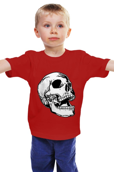Заказать детскую футболку в Москве. Детская футболка классическая унисекс Белый череп от ertbkju@mail.ru - готовые дизайны и нанесение принтов.